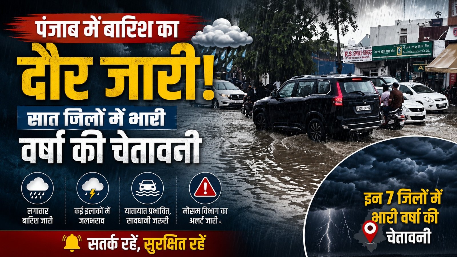 बारिश ने बदला पंजाब का मौसम, तापमान में 1.4 डिग्री की गिरावट